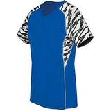 Ladies Printed Evolution Short Sleeve Royal/fragment Print/white Adult Volleyball