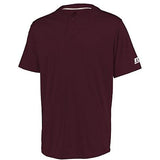 Youth Performance Two-Button Solid Jersey Maroon Baseball