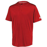 Performance Two-Button Solid Jersey True Red Adult Baseball