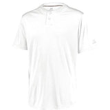 Youth Performance Two-Button Solid Jersey White Baseball