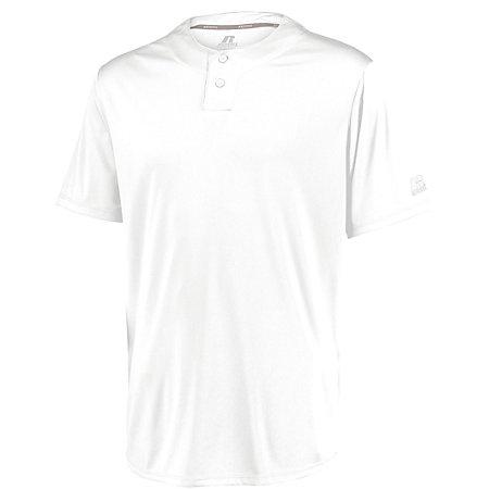 Youth Performance Two-Button Solid Jersey White Baseball