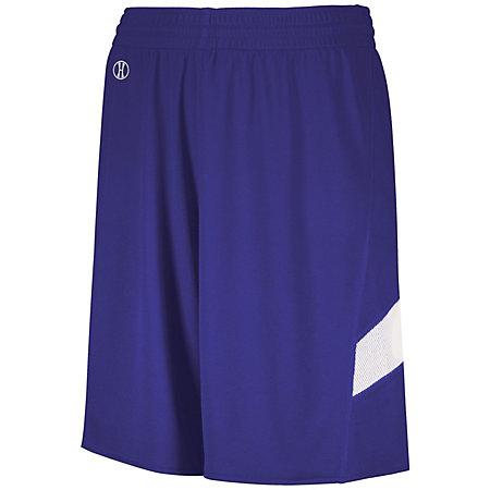 Shorts de doble capa de una sola capa, púrpura / blanco, camiseta de baloncesto para adultos y