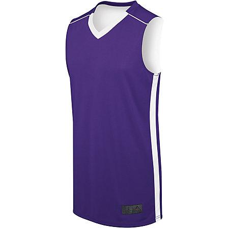 Camiseta Reversible de Competición Juvenil Morado / blanco Camiseta y Shorts de Baloncesto