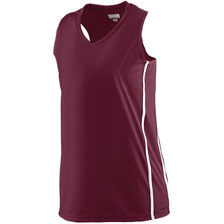 Ladies Winning Streak Racerback Jersey Maroon/white Basketball Single & Shorts