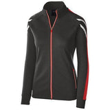 Ladies Flux Jacket Black Heather/scarlet/white Basketball Single Jersey & Shorts