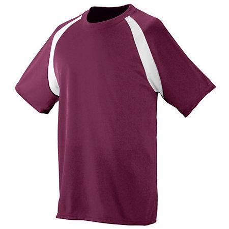 Youth Wicking Color Block Jersey Maroon/white Single Soccer & Shorts
