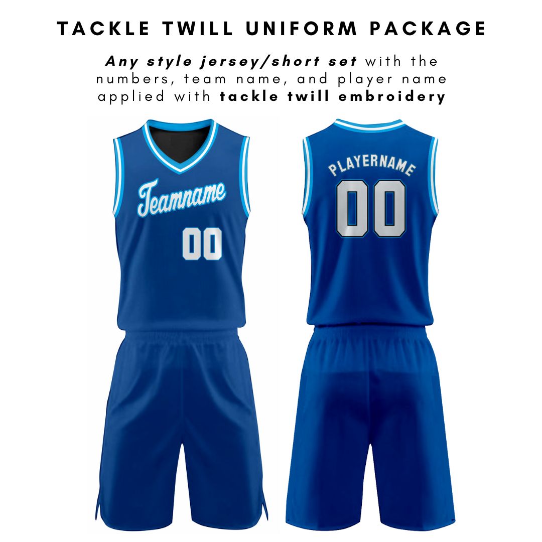 Tackle Twill Embroidery Basketball Uniform Package