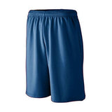 Pantalones cortos deportivos de malla absorbente de longitud más larga Azul marino Camiseta única de baloncesto para adultos y