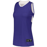 Ladies Dual-Side Single Ply Basketball Jersey Purple/white & Shorts