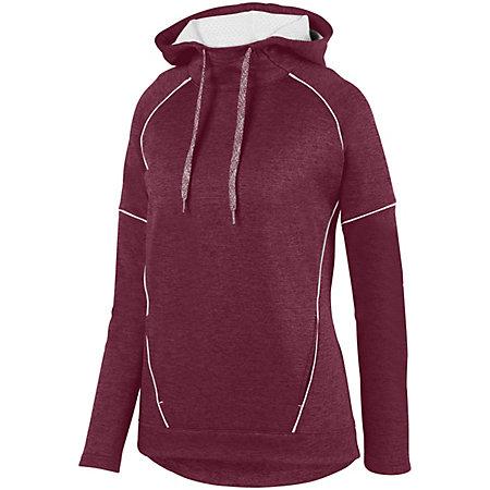 Ladies Zoe Tonal Heather Hoodie Maroon/white Basketball Single Jersey & Shorts