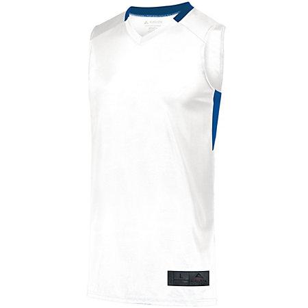 Step-Back Basketball Jersey White/royal Adult Single & Shorts