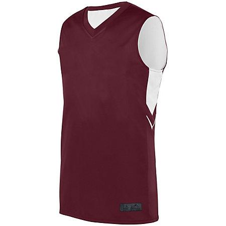 Youth Alley-Oop Reversible Jersey Maroon/white Basketball Single & Shorts