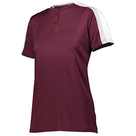 Ladies Power Plus 2.0 Maroon/white/silver Grey Softball