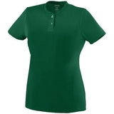 Ladies Wicking Two-Button Jersey Dark Green Softball