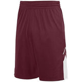 Pantalones cortos reversibles de Alley-Oop para jóvenes, camiseta individual de baloncesto granate / blanco y