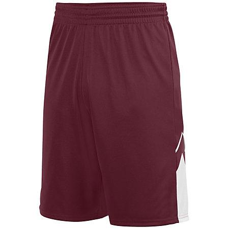 Alley-Oop Reversible Shorts Maroon/white Adult Basketball Single Jersey &