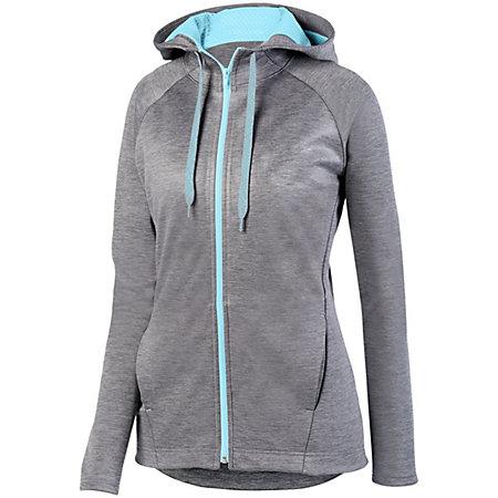 Ladies Zoe Tonal Heather Full Zip Hoodie Softball