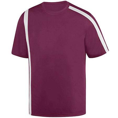 Tercera equipación de ataque juvenil camiseta de fútbol y pantalones cortos individuales granate / blanco