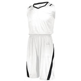Camiseta de corte atlético blanco / negro para baloncesto adulto individual y pantalones cortos