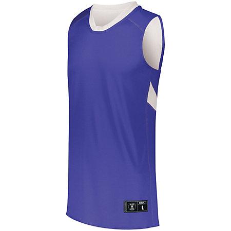 Dual-Side Single Ply Basketball Jersey Purple/white Adult & Shorts