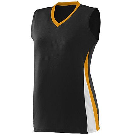 Girls Tornado Jersey Black/gold/white Softball