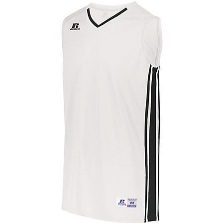 Camiseta de baloncesto Legacy para jóvenes Blanco / negro Single & Shorts