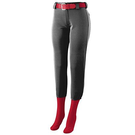 Girls Low Rise Homerun Pant Black Softball