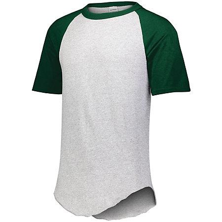 Youth Short Sleeve Baseball Jersey Athletic Heather/dark Green