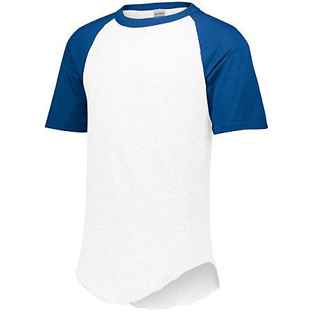 Youth Short Sleeve Baseball Jersey White/royal