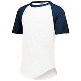 Short Sleeve Baseball Jersey White/navy Adult