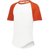 Short Sleeve Baseball Jersey White/orange Adult