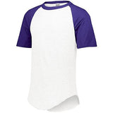 Youth Short Sleeve Baseball Jersey White/purple