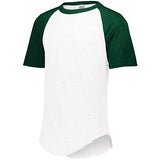 Youth Short Sleeve Baseball Jersey White/dark Green