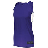 Ladies Step-Back Basketball Jersey Purple/white Single & Shorts