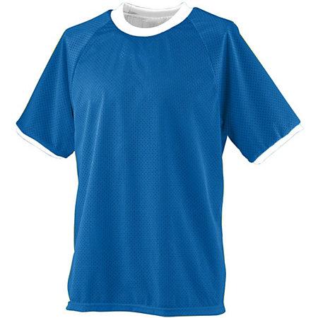 Camiseta de entrenamiento reversible para jóvenes Royal / blanco Single Soccer & Shorts