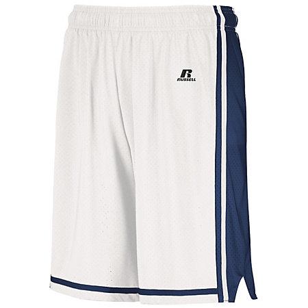 Pantalones cortos de baloncesto Legacy Blanco / azul marino Camiseta individual para adulto y
