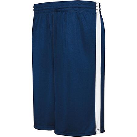 Pantalón corto reversible de competición juvenil Azul marino / blanco Camiseta de baloncesto única y