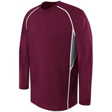 Adult Long Sleeve Evolution Top Maroon/graphite/white Basketball Single Jersey & Shorts