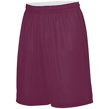 Reversible Wicking Short Light Maroon/white Adult Basketball Single Jersey & Shorts