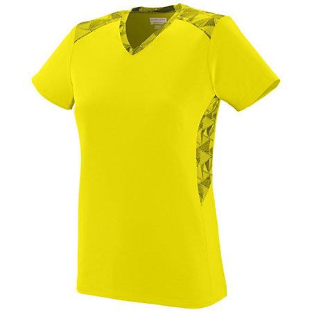 Camiseta vigorosa para damas Power Yellow / power Yellow / black Print Softball
