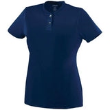 Ladies Wicking Two-Button Jersey Navy Softball