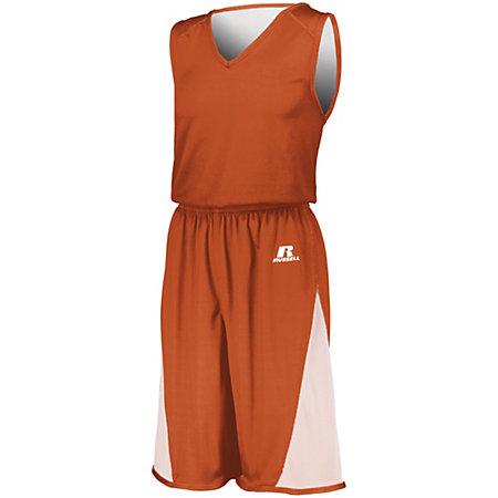 Pantalones cortos reversibles de una sola capa sin dividir Camiseta de baloncesto para adultos granate / blanco y