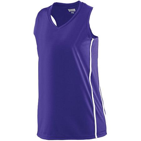 Ladies Winning Streak Racerback Jersey Purple/white Basketball Single & Shorts