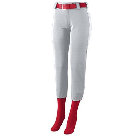 Girls Low Rise Homerun Pant Silver Grey Softball