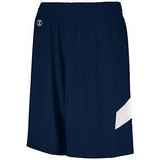 Shorts de doble capa de una sola capa Azul marino / blanco Camiseta de baloncesto para adultos y