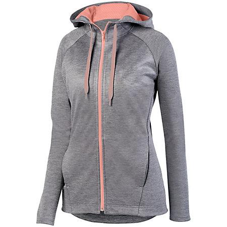 Ladies Zoe Tonal Heather Full Zip Hoodie Softball