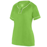 Girls Overpower Two-Button Jersey Lime/white Softball
