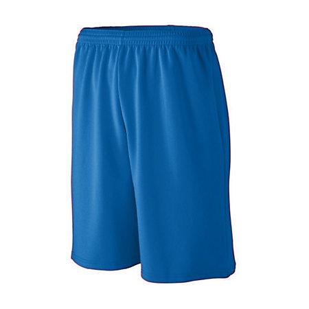 Youth Longer Length Wicking Mesh Athletic Shorts Royal Basketball Single Jersey &