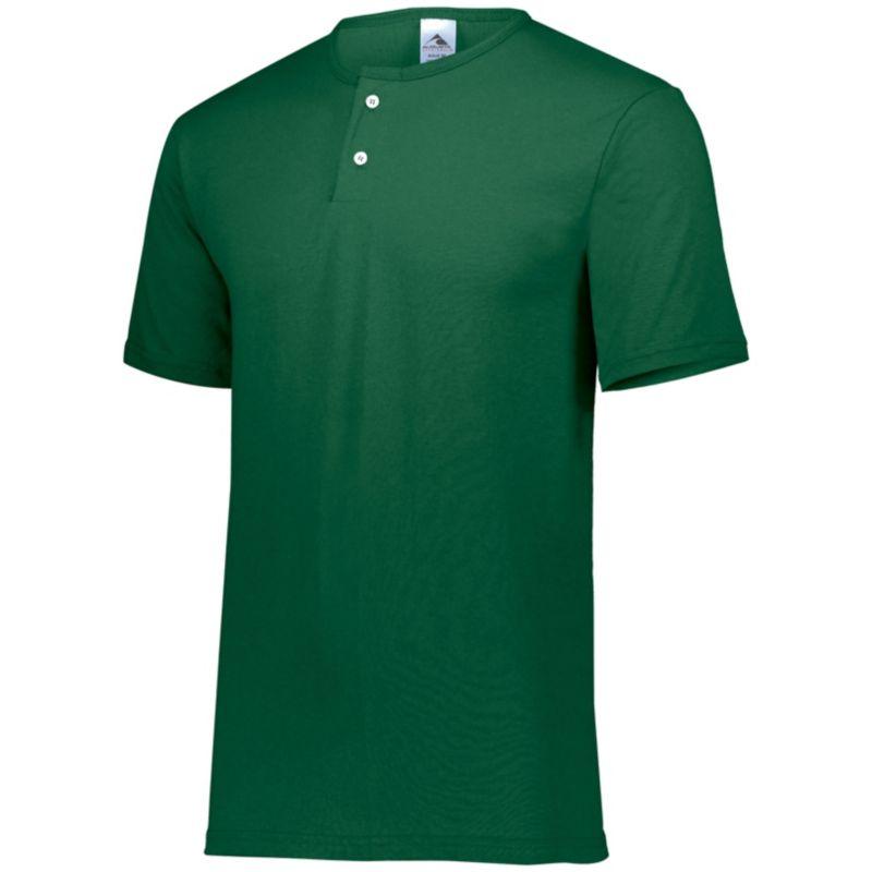 Youth Two-Button Baseball Jersey Dark Green