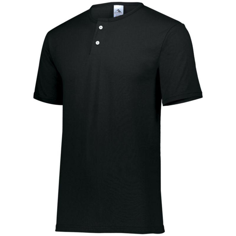 Youth Two-Button Baseball Jersey Black